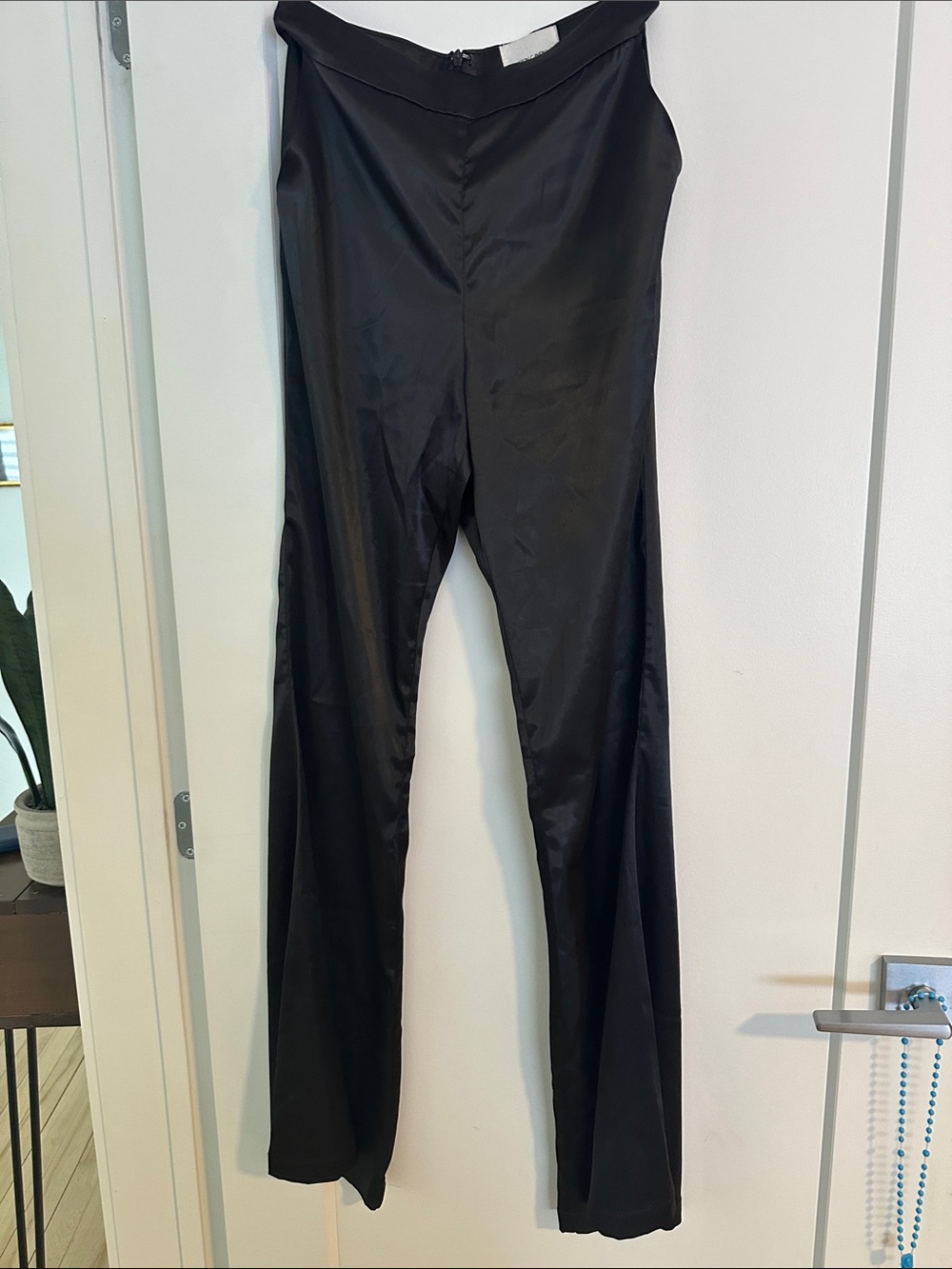 Cotton Candy LA| Sleek Black Satin Wide-Leg Pants